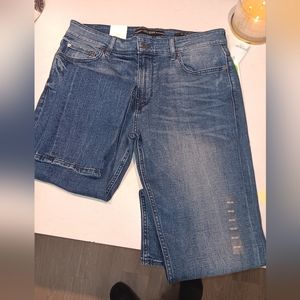 Guess slim straight dark blue jeans